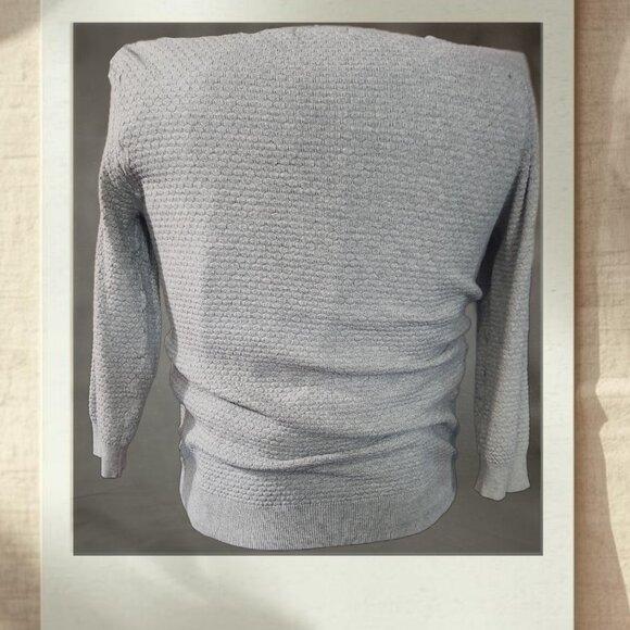 ELLE Textured Light Gray Sweater | Size L - Picture 3 of 5